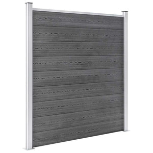 vidaXL WPC Fence Set 3 Squares + 1 Slant 619x186 cm Grey