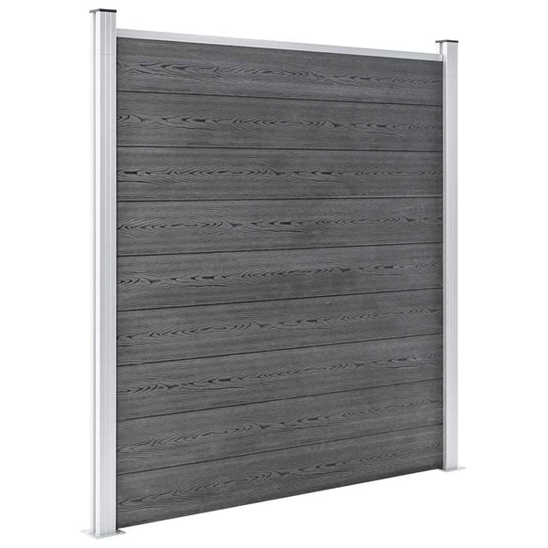 vidaXL WPC Fence Set 3 Squares + 1 Slant 619x186 cm Grey
