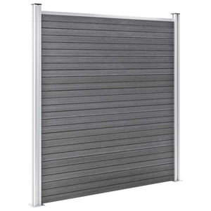 vidaXL WPC Fence Set 3 Squares + 1 Slant 619x186 cm Grey