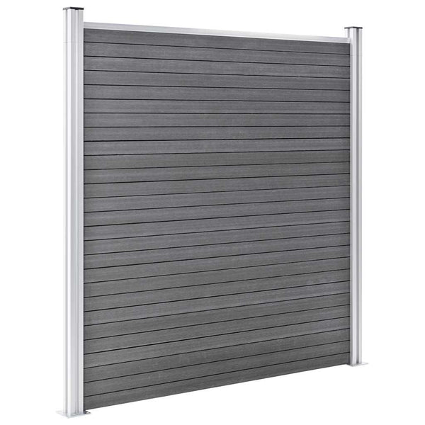 vidaXL WPC Fence Set 3 Squares + 1 Slant 619x186 cm Grey