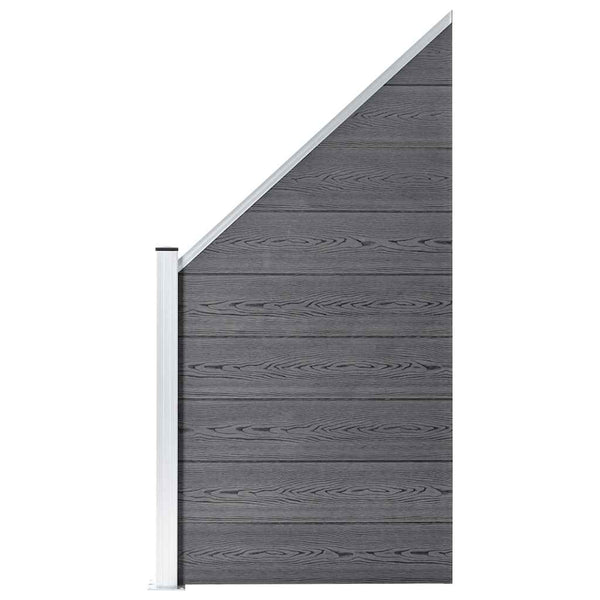 vidaXL WPC Fence Set 3 Squares + 1 Slant 619x186 cm Grey