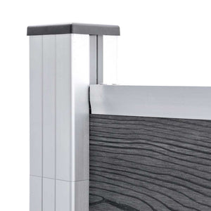 vidaXL WPC Fence Set 3 Squares + 1 Slant 619x186 cm Grey