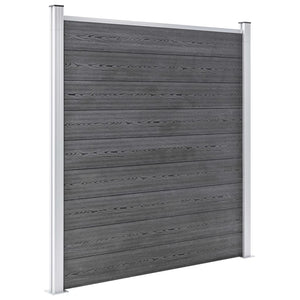 vidaXL WPC Fence Set 4 Squares + 1 Sloped 792x186 cm Grey