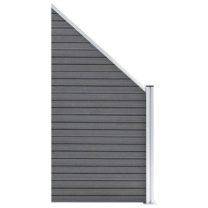 vidaXL WPC Fence Set 4 Squares + 1 Sloped 792x186 cm Grey