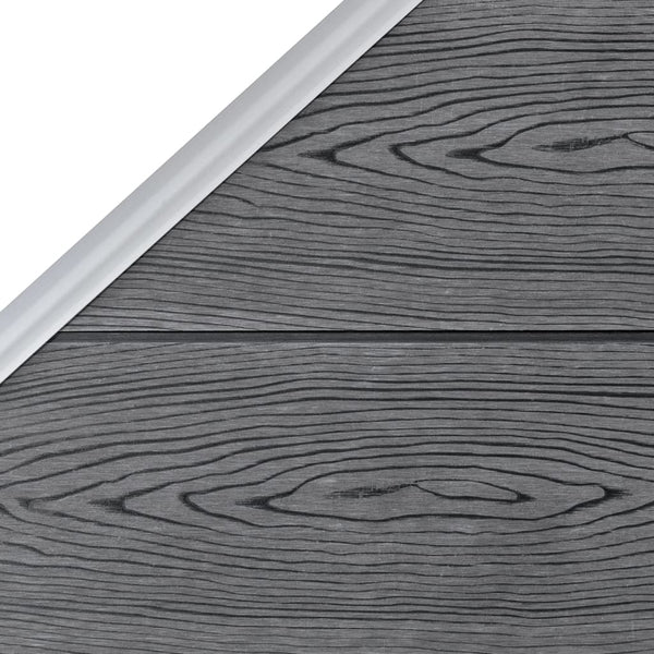 vidaXL WPC Fence Set 5 Squares + 1 Slant 965x186 cm Grey