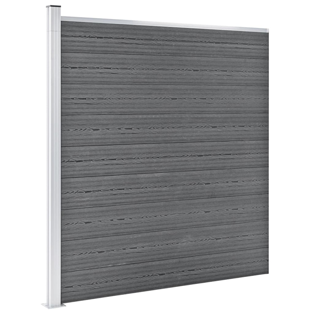 vidaXL WPC Fence Set 6 Squares + 1 Slope 1138x186 cm Grey