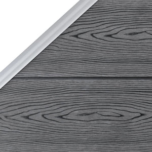 vidaXL WPC Fence Set 8 Squares + 1 Diagonal 1484x186 cm Grey