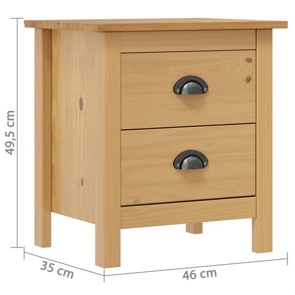 vidaXL Bedside Table Hill 46x35x49.5 cm Solid Pine Wood