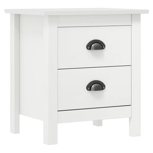 vidaXL Nightstand Hill White 46x35x49.5 cm Solid Pine Wood