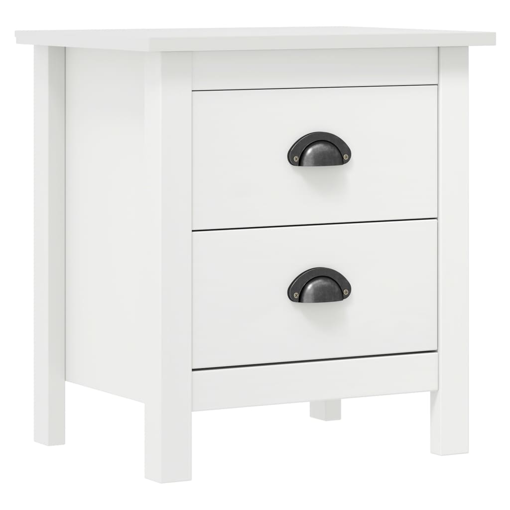 vidaXL Nightstand Hill White 46x35x49.5 cm Solid Pine Wood