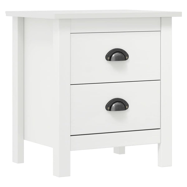 vidaXL Nightstand Hill White 46x35x49.5 cm Solid Pine Wood