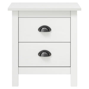 vidaXL Nightstand Hill White 46x35x49.5 cm Solid Pine Wood