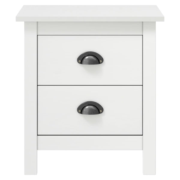 vidaXL Nightstand Hill White 46x35x49.5 cm Solid Pine Wood