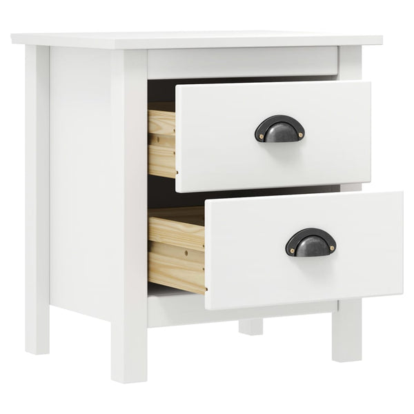 vidaXL Nightstand Hill White 46x35x49.5 cm Solid Pine Wood