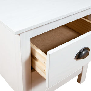 vidaXL Nightstand Hill White 46x35x49.5 cm Solid Pine Wood