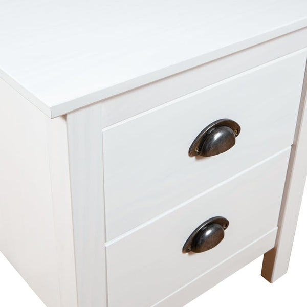 vidaXL Nightstand Hill White 46x35x49.5 cm Solid Pine Wood