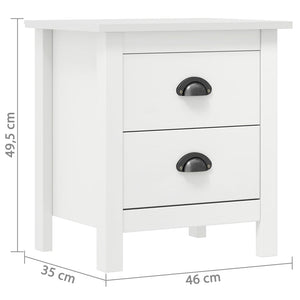 vidaXL Nightstand Hill White 46x35x49.5 cm Solid Pine Wood