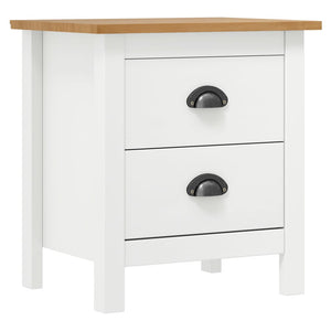 vidaXL Hill Bedside Cabinet White 46x35x49.5 cm Solid Pine Wood