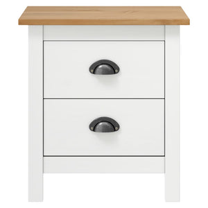 vidaXL Hill Bedside Cabinet White 46x35x49.5 cm Solid Pine Wood