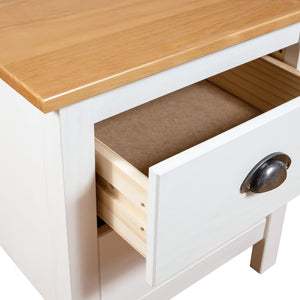 vidaXL Hill Bedside Cabinet White 46x35x49.5 cm Solid Pine Wood