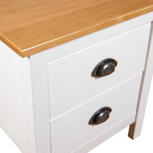 vidaXL Hill Bedside Cabinet White 46x35x49.5 cm Solid Pine Wood