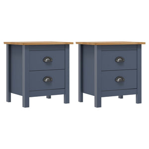 vidaXL Bedside Cabinets Hill 2 pcs Grey 46x35x49.5 cm Solid Pine Wood