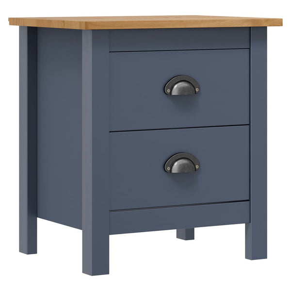 vidaXL Bedside Cabinets Hill 2 pcs Grey 46x35x49.5 cm Solid Pine Wood