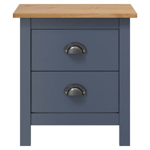 vidaXL Bedside Cabinets Hill 2 pcs Grey 46x35x49.5 cm Solid Pine Wood