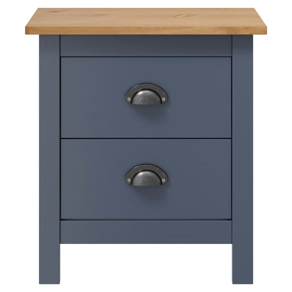 vidaXL Bedside Cabinets Hill 2 pcs Grey 46x35x49.5 cm Solid Pine Wood