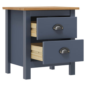 vidaXL Bedside Cabinets Hill 2 pcs Grey 46x35x49.5 cm Solid Pine Wood