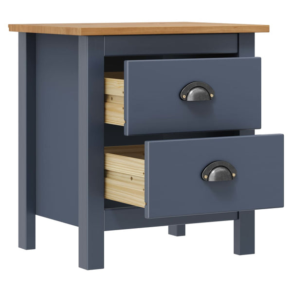 vidaXL Bedside Cabinets Hill 2 pcs Grey 46x35x49.5 cm Solid Pine Wood
