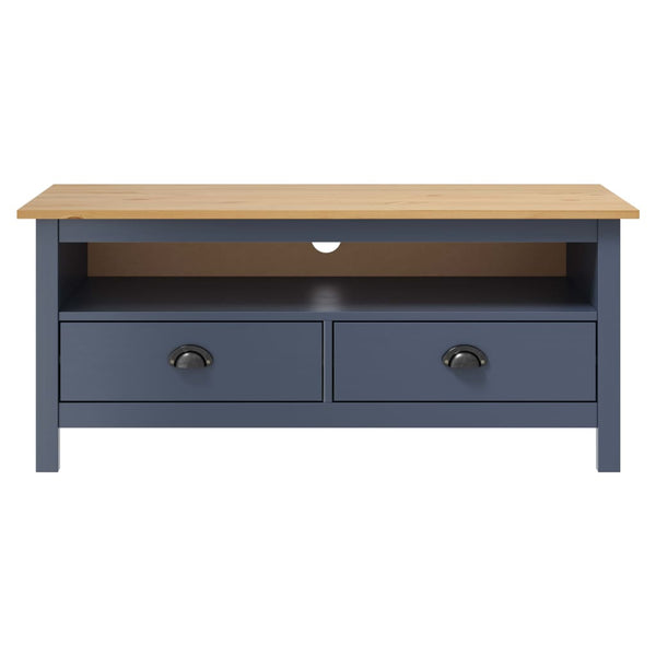 vidaXL TV Cabinet Hill Grey 110x40x47 cm Solid Pine Wood