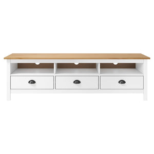vidaXL TV Cabinet Hill White 158x40x47 cm Solid Pine Wood