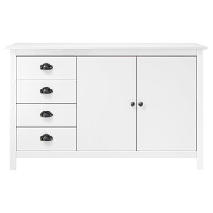 vidaXL Hill Sideboard White 130x40x80 cm Solid Pine Wood