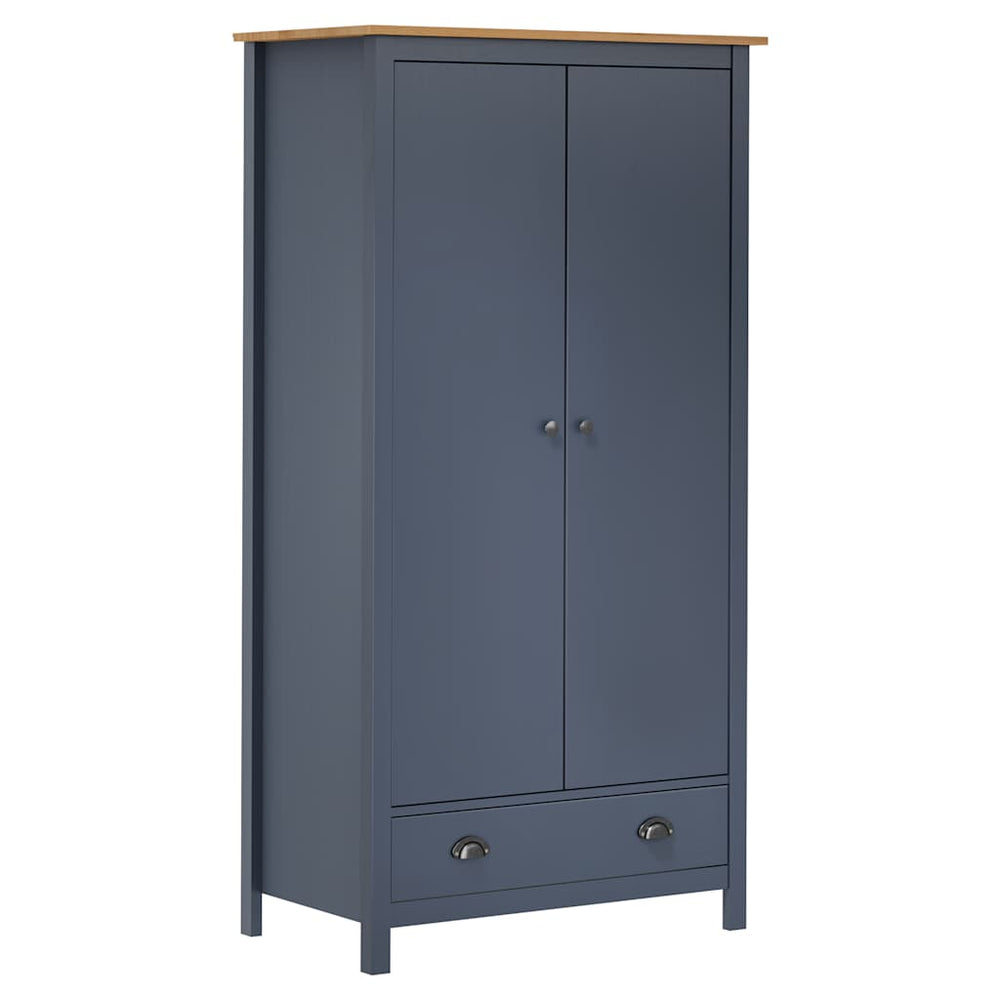 vidaXL 2-Door Wardrobe Hill Grey 89x50x170 cm Pinewood