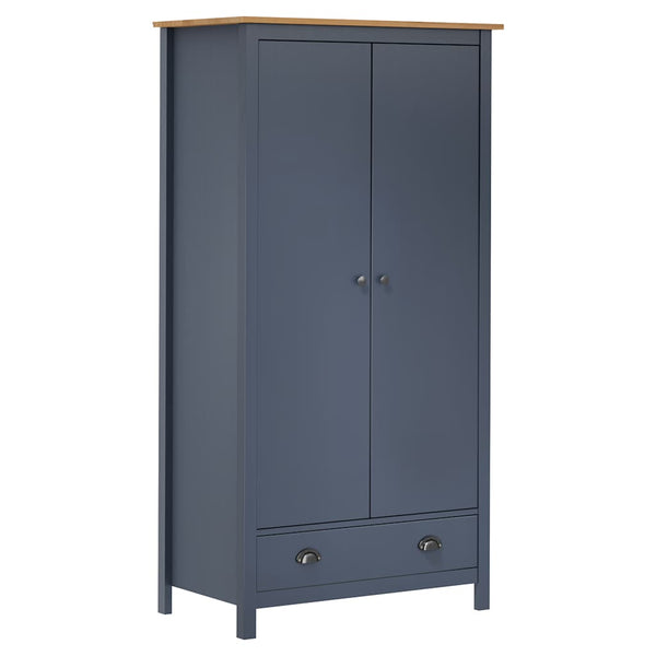 vidaXL 2-Door Wardrobe Hill Grey 89x50x170 cm Pinewood