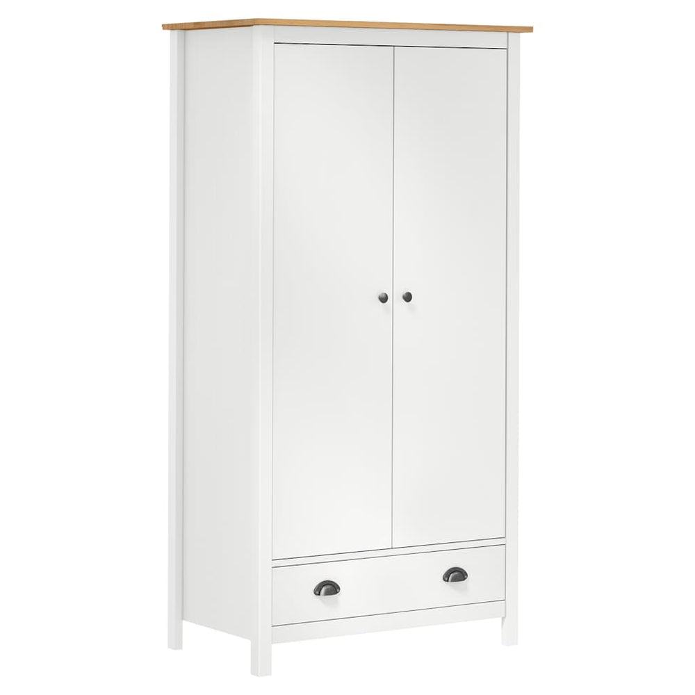 vidaXL 2-Door Wardrobe Hill White 89x50x170 cm Pine Wood