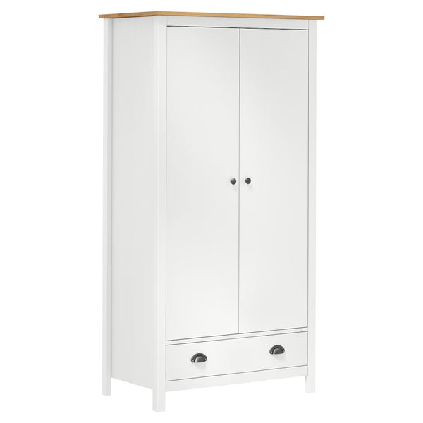 vidaXL 2-Door Wardrobe Hill White 89x50x170 cm Pine Wood