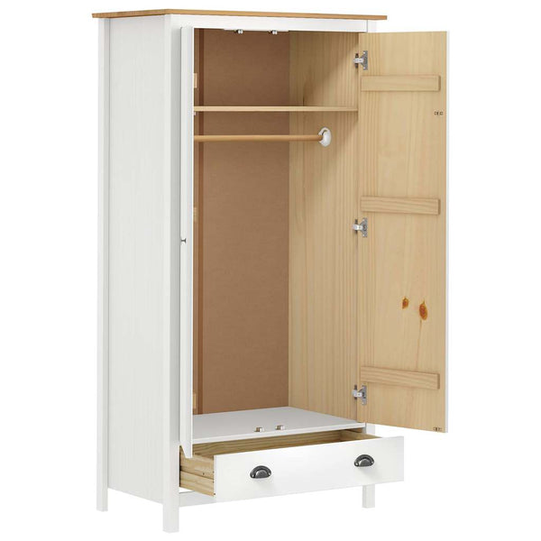 vidaXL 2-Door Wardrobe Hill White 89x50x170 cm Pine Wood