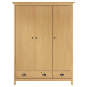 vidaXL Wardrobe with 3 Doors Hill 127x50x170cm Solid Pine Wood