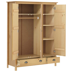 vidaXL Wardrobe with 3 Doors Hill 127x50x170cm Solid Pine Wood