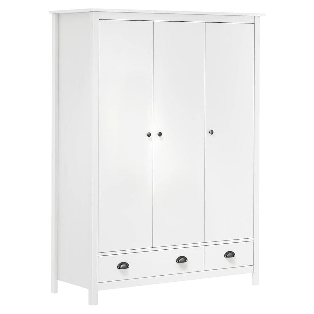 vidaXL Wardrobe with 3 Doors Hill White 127x50x170 cm Pinewood