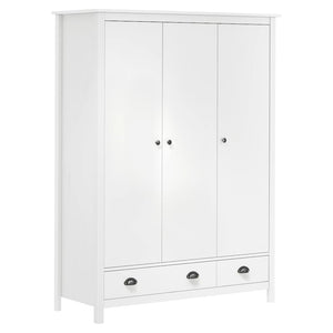 vidaXL Wardrobe with 3 Doors Hill White 127x50x170 cm Pinewood