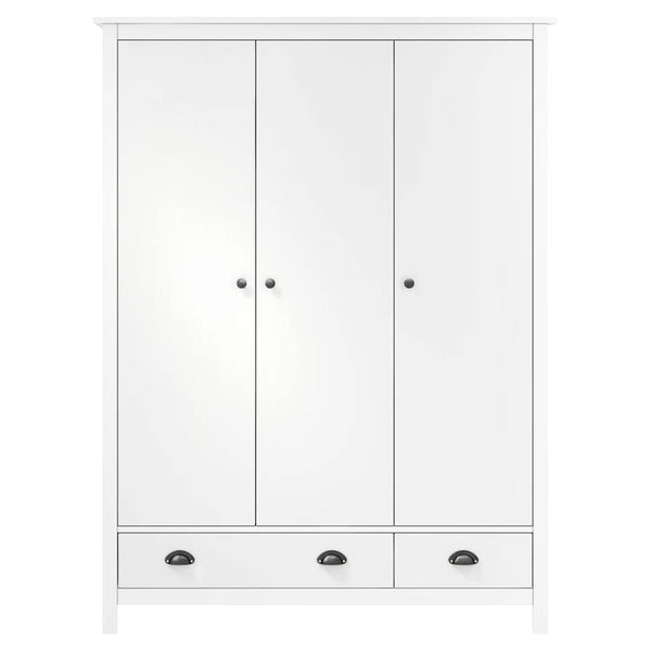vidaXL Wardrobe with 3 Doors Hill White 127x50x170 cm Pinewood