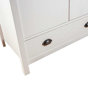 vidaXL Wardrobe with 3 Doors Hill White 127x50x170 cm Pinewood