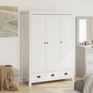vidaXL Wardrobe with 3 Doors Hill White 127x50x170 cm Pinewood