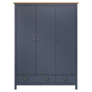 vidaXL 3-Door Wardrobe Hill Grey 127x50x170 cm Pine Wood