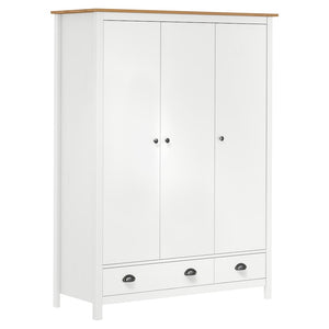 vidaXL 3-Door Wardrobe Hill White 127x50x170 cm Pine Wood