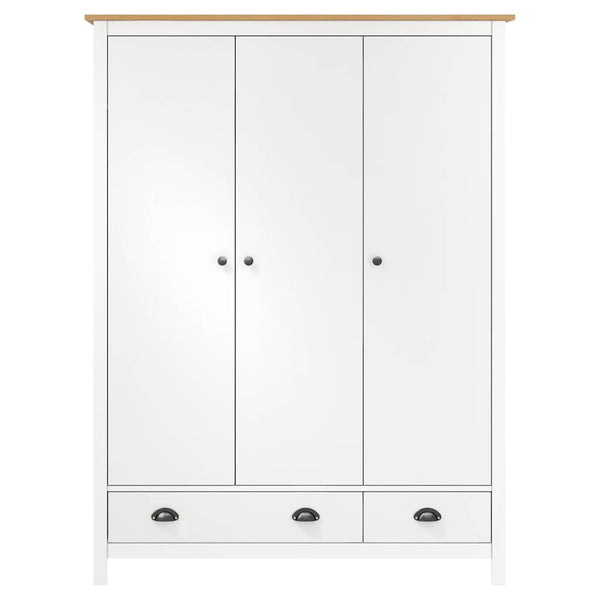 vidaXL 3-Door Wardrobe Hill White 127x50x170 cm Pine Wood