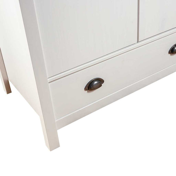 vidaXL 3-Door Wardrobe Hill White 127x50x170 cm Pine Wood